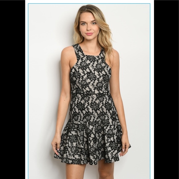 💕Last 1 💕 MANIJU Black/Nude Dress - Picture 2 of 4